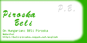 piroska beli business card