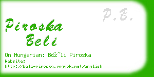 piroska beli business card